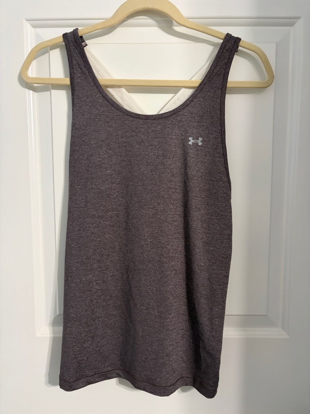 Under Armour Heather Purple Performance Tank Top-Heat Gear-Small